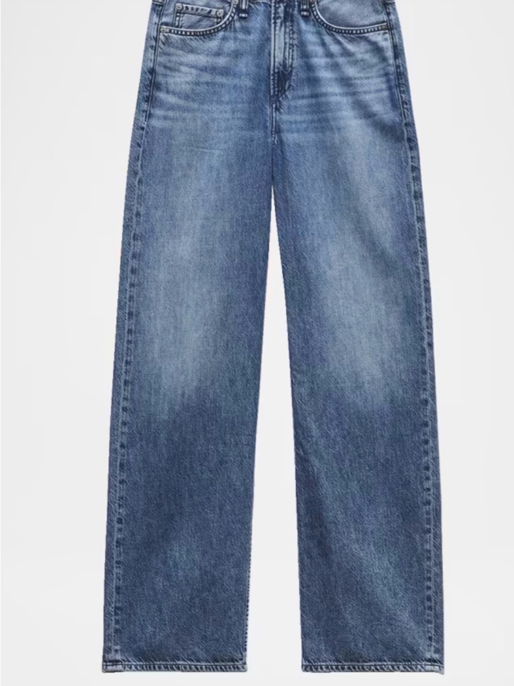 Rag and Bone Featherweight Logan mid rise wide leg jeans